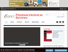 Tablet Screenshot of pharmrev.aspetjournals.org